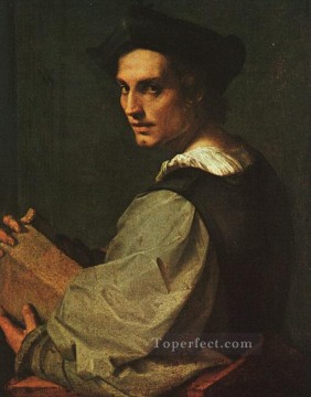  Andrea Canvas - Portrait of a Young Man renaissance mannerism Andrea del Sarto
